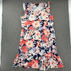 AGB Dress Floral Sundress above Knee Cap‎ Sleeves Ruffled Hem Stretchy & Comfy